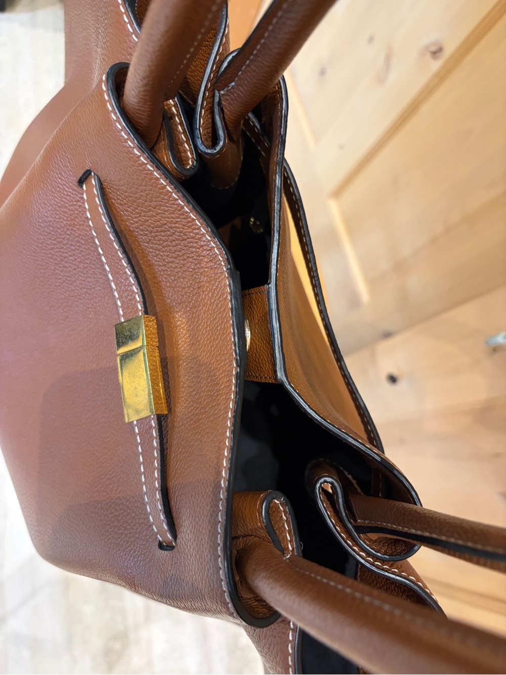 DeMellier 'The New York' Tote in Tan Grain Leather - Picture 11 of 15